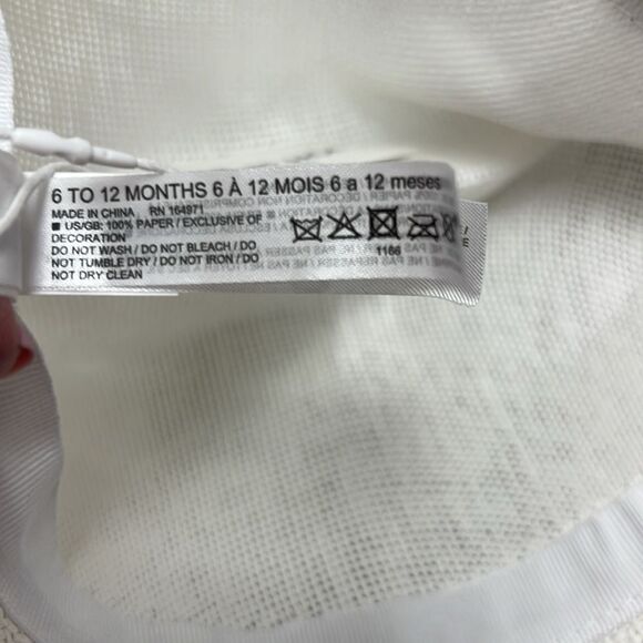 Janie and Jack 100049183 White Straw Fedora Hat NWT size 6-12 months - Picture 7 of 7